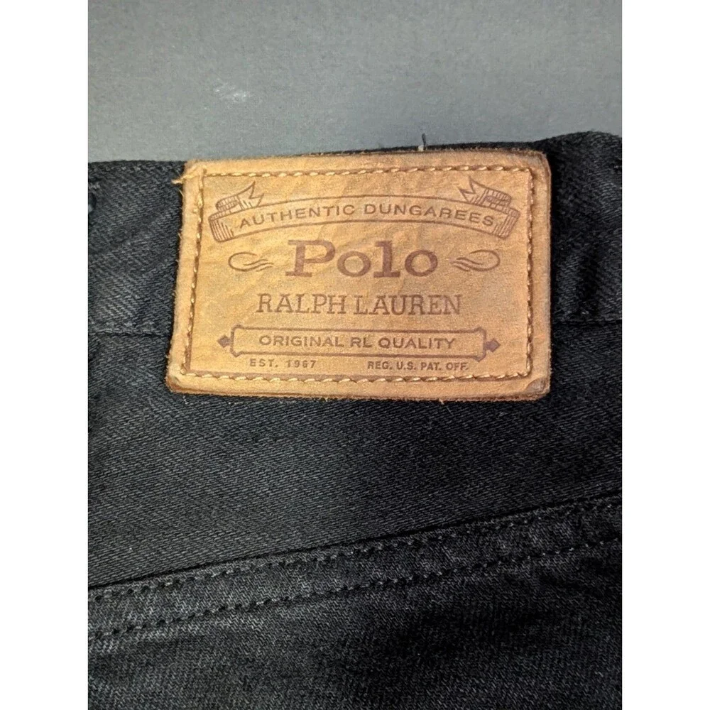 Polo Ralph Lauren Men's Black Denim Jeans Size 42 x 32 Straight Casual Pants